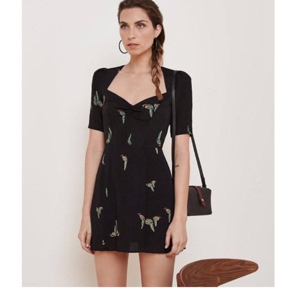 Reformation Gene dress in bird print